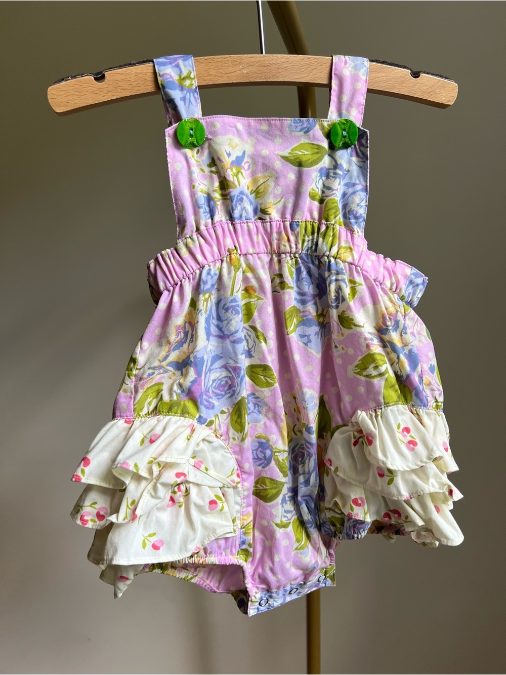 Matilda Jane Good Hart Bubble Romper GUC size 12m Silky Tag